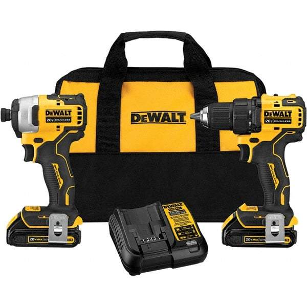 DeWALT - 20 Volt Cordless Tool Combination Kit - Includes Atomic Compact Drill/Driver & Atomic Compact 1/4" Impact Driver, Lithium-Ion Battery Included - A1 Tooling