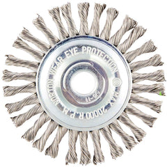 Norton - 4" OD, 5/8-11 Arbor Hole, Stringer Bead Twist Knot Stainless Steel Wheel Brush - A1 Tooling