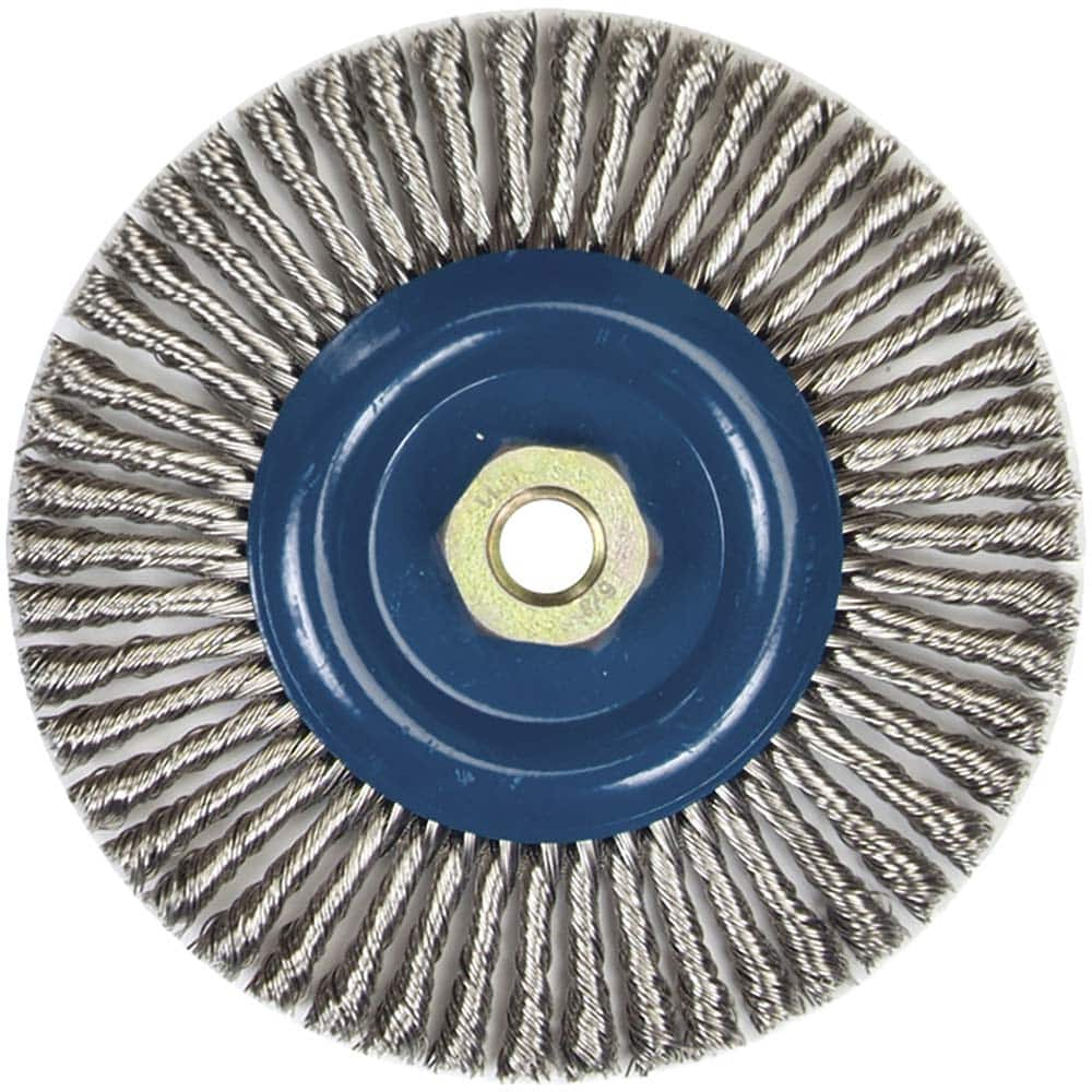 Norton - 6" OD, 5/8-11 Arbor Hole, Stringer Bead Stainless Steel Wheel Brush - A1 Tooling