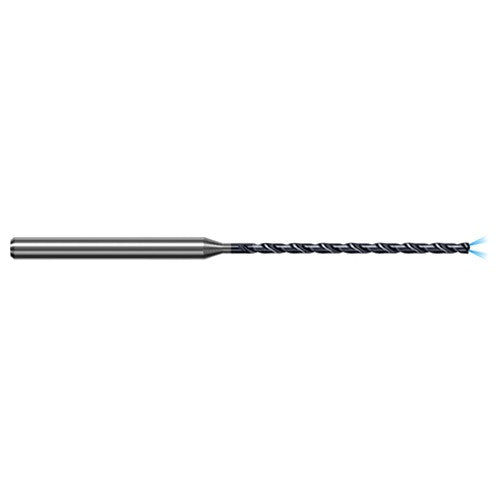 2 mm Dia. × 4 mm Shank × 28 mm Flute Length × 63 mm OAL, 12xD, 140°, AlTiN, 2xD Flute, Coolant Thru, Round Solid Carbide Drill - Exact Industrial Supply