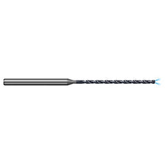 1.984 mm Dia. × 3 mm Shank × 27 mm Flute Length × 63 mm OAL, 12xD, 140°, AlTiN, 2xD Flute, Coolant Thru, Round Solid Carbide Drill - Exact Industrial Supply