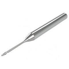 2mm - 3mm Shank - 2.5mm LOC - 38mm OAL 2 FL Ball Nose Carbide End Mill with 12mm Reach - Uncoated - A1 Tooling