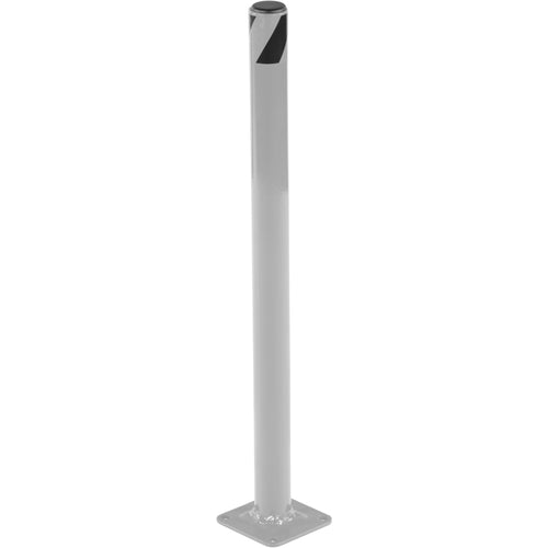 Steel Pipe Safety Bollard 24″ × 1.75″ Silver