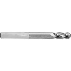 ‎5/8″ Dia. × 5/8″ Shank × 3-3/4″ DOC × 6 OAL, Carbide AlTiN, 4 Flute, Ballnose End Mill - Exact Industrial Supply