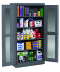 36"W x 24"D x 72"H C-Thru Storage Cabinet, Knocked-Down, with 4 Adj. Shelves, Easy Viewing into Cabinet - A1 Tooling