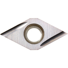 DCGT 21502 F-U KW10, 0.0039″ Corner Radius, 3/32″ Thick, 1/4″ Inscribed Circle, WC/Co, Diamond, Turning Indexable Insert - Exact Industrial Supply