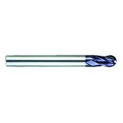 1/4" Dia. - 3-1/8" OAL - AlTiN CBD-Ball Nose HP End Mill-4 FL - A1 Tooling