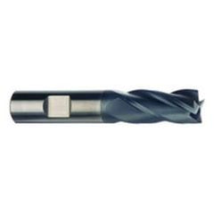 3/8 Dia. x 2-1/2 Overall Length 4-Flute .060 C/R Solid Carbide SE End Mill-Round Shank-Center Cut-AlTiN - A1 Tooling