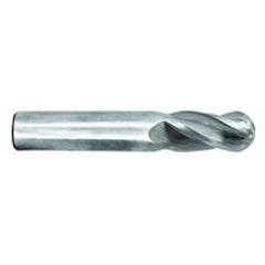 1/2" Dia. - 2-1/2" OAL - Ball Nose-TiN Solid Carbide End Mill - 4 FL - A1 Tooling