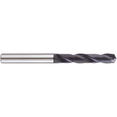 14.7 mm Dia. × 16 mm Shank × 65 mm Flute Length × 115 mm OAL, 3xD, 140°, TiAlN, 2 Flute, External Coolant, Straight Solid Carbide Drill - Exact Industrial Supply