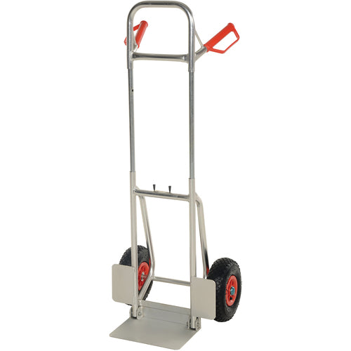 Fold-Down Aluminum Hand Truck-Pneumatic - Exact Industrial Supply