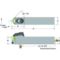 ADSDNN16-4B 1 x 1" Neutral Toolholder - A1 Tooling