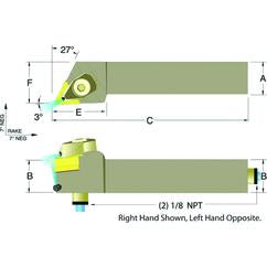 ADTJNR16-3D 1 x 1" RH Toolholder - A1 Tooling