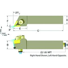 ADTJNR16-3D 1 x 1" RH Toolholder - A1 Tooling