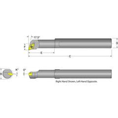 S10R-SDQCR-2 Right Hand 5/8 Shank Indexable Boring Bar - A1 Tooling