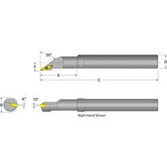 S12S-SVMCR-3 Right Hand 3/4 Shank Indexable Boring Bar - A1 Tooling