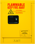 4 Gallon - All Welded - FM Approved - Flammable Safety Cabinet - Manual Doors - 1 Shelf - Safety Yellow - A1 Tooling