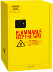 12 Gallon - All Welded - FM Approved - Flammable Safety Cabinet - Manual Doors - 1 Shelf - Safety Yellow - A1 Tooling