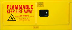 12 Gallon - All Welded - FM Approved - Flammable Safety Cabinet with Legs - Manual Doors - 1 Shelf - Safety Yellow - A1 Tooling