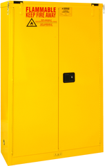 45 Gallon - All Welded - FM Approved - Flammable Safety Cabinet - Self-closing Doors - 2 Shelves - Safety Yellow - A1 Tooling