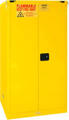 60 Gallon - All Welded - FM Approved - Flammable Safety Cabinet - Self-closing Doors - 2 Shelves - Safety Yellow - A1 Tooling