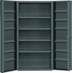 36"W - 14 Gauge - Lockable Shelf Cabinet - 4 Adjustable Shelves - 12 Door Shelves - Deep Door Style - Gray - A1 Tooling