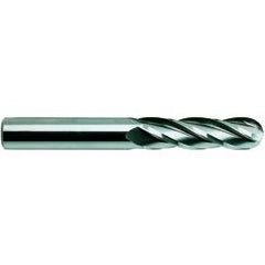 1/2 X 1/2 X 2 X 4 4Fl Long SE Ball CBD TiN-Coated EM - - A1 Tooling