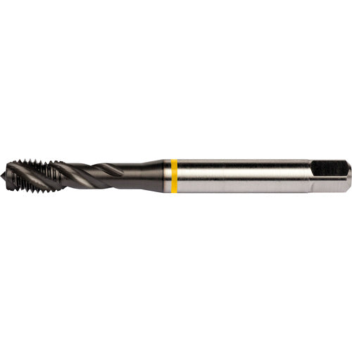 M10x1.5 HSS-E PM 3 Flute 6H 40 Degree Yellow Shark Machine Tap Spiral Flute-TiAlN/Top E-code # E624M10 - Exact Industrial Supply