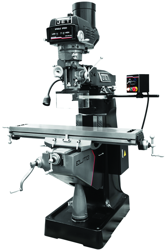 9 x 49" Table Variable Speed Mill With 3-Axis ACU-RITE 200S (Knee) DRO and X - Y - Z-Axis JET Powerfeeds - A1 Tooling