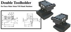 Double Toolholder - Standard (Top) (For Emco Maier 16mm VDI Shank Machines) - Part #: CNC86 E41.1616 - A1 Tooling