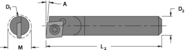 .208" Min - .187" SH - 4" OAL - Carbide Shank Boring Bar - A1 Tooling