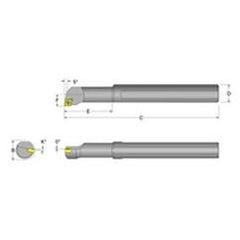 S08R-SCLPR-2 Right Hand 1/2 Shank Indexable Boring Bar - A1 Tooling