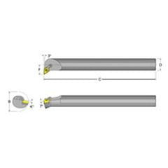 S28U-MDUNL-4 Left Hand 1-3/4 Shank Indexable Boring Bar - A1 Tooling