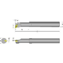 S12S-SDUCL-3 Left Hand 3/4 Shank Indexable Boring Bar - A1 Tooling