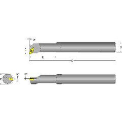 S08K-SDUCR-2 Right Hand 1/2 Shank Indexable Boring Bar - A1 Tooling