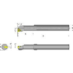 S08M-STUCR-2 Right Hand 1/2 Shank Indexable Boring Bar - A1 Tooling