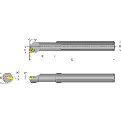 S16T-STUCR-3 Right Hand 1" Shank Indexable Boring Bar - A1 Tooling