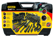 STANLEY® FATMAX® 1/4", 3/8" & 1/2" Drive 179 Piece Matte Black Chrome Mechanic's Tool Set - A1 Tooling
