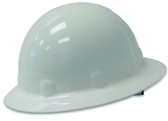 White Hard Hat with Brim - 8 Pt Ratchet - A1 Tooling