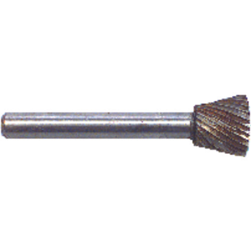 1/2 × 1/2 × 1/4″ SH Inverted Cone Shape - HSS - Burr - A1 Tooling