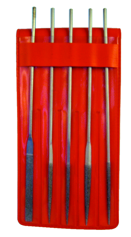 5 Pc. 2" Diamond Length - 5-1/2" OAL - Med Grit - Mini Diamond File Set - A1 Tooling