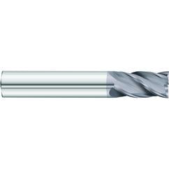 1/2 x 1/2 x 1 x 3 OAL .030 C/R 4 Flute Carbide End Mill - Round Shank-AlCrN Coated - A1 Tooling