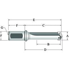 23025S-125F Flanged T-A® Spade Blade Holder - Straight Flute- Series 2.5 - A1 Tooling