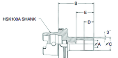 1/2" HSK100A Shrink Fit Toolholder - 3.94" Gauge Length - A1 Tooling