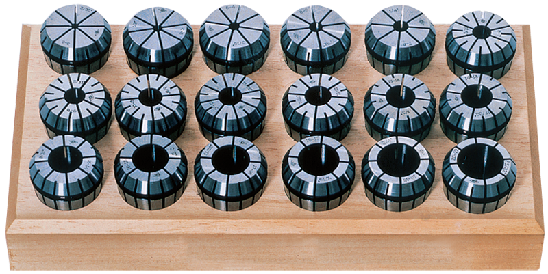 18 Pc. Collet Set - 3/32 to 3/4" - ER32 Style-Round Open - A1 Tooling