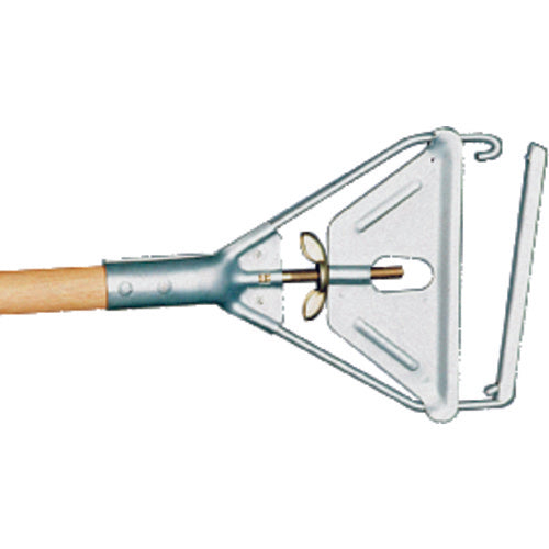 Invader - Easy Change Wet Mop Handle - Large Steel Head - Wood Handle - Should be used with 5″ headband mops only - A1 Tooling