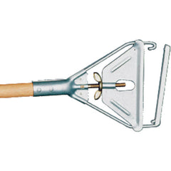 Invader - Easy Change Wet Mop Handle - Large Steel Head - Wood Handle - Should be used with 5″ headband mops only - A1 Tooling