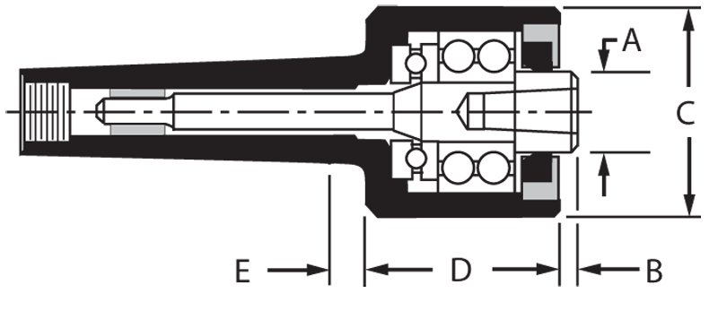 4MT Changeable Pt Body - For Point Live Center - A1 Tooling