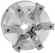 Quick-Clamp Self-Center Scroll Chuck - 6" Plain Mount; - A1 Tooling