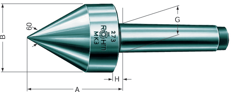 3MT HD 60° Pipe Nose - Live Center - A1 Tooling